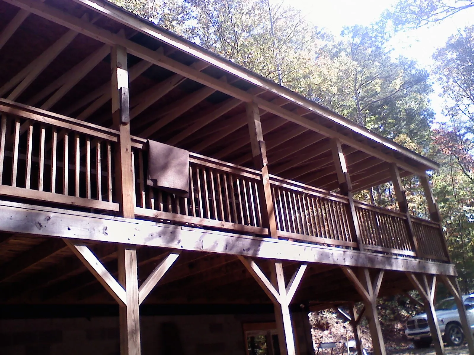 Timber framing under a new elevated porch and deck — Roof Leak Repair in Mc David by Roofing Brothers